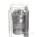 Ekologiczna szklana butelka na wodę z filtrem ze stali nierdzewnej 304
